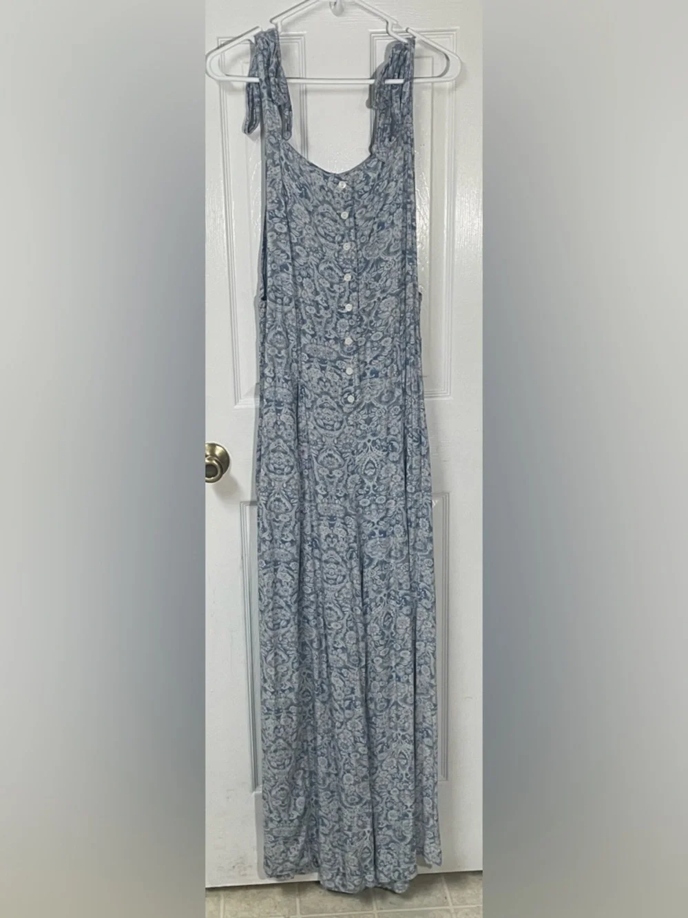 Free People Jumpsuit Romper Women’s Large Boho Lightweight Blue Floral Festival - Picture 2 of 10